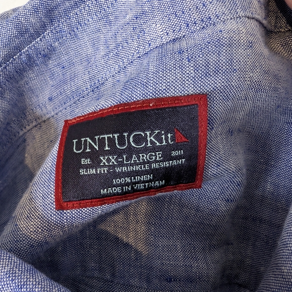 💘 Untuckit Linen Van Santo Shirt XXL - Picture 4 of 6